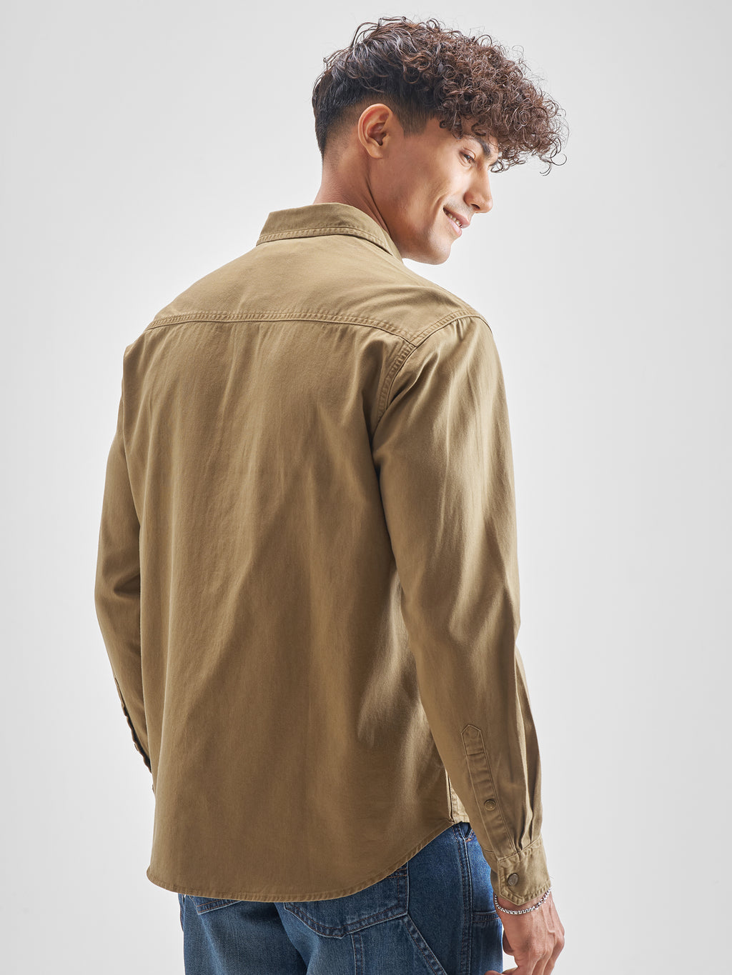 Highlander Men Brown Solid Relaxed Fit Casual Shirt - Brown - Image 3