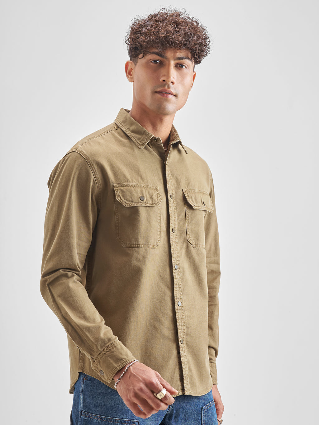 Highlander Men Brown Solid Relaxed Fit Casual Shirt - Brown - Image 6