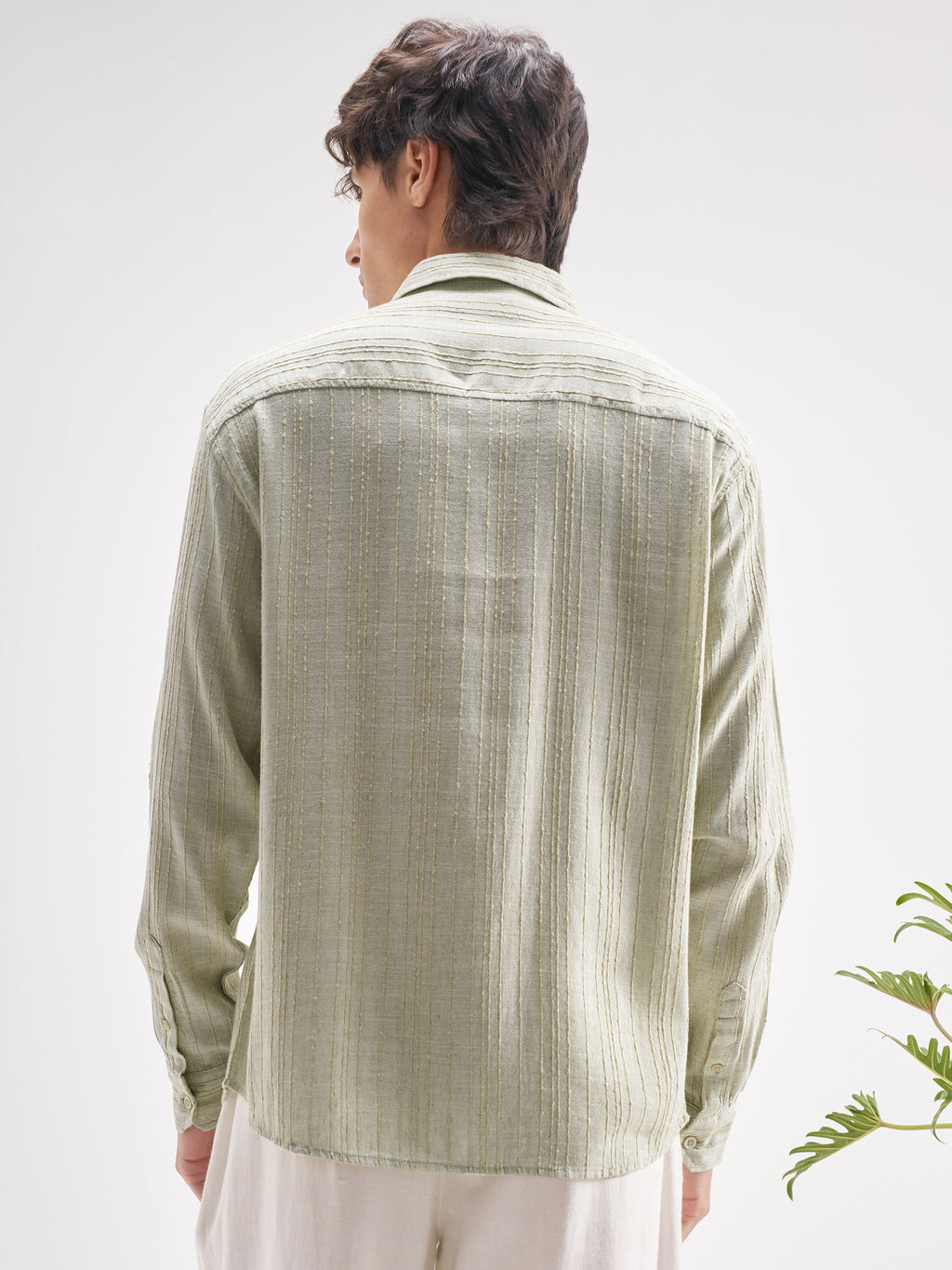 Highlander Men Green Self Design Regular Fit Casual Shirt - Green - Image 3
