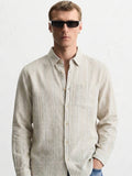 Highlander Men Grey Self Design Oversized Fit Casual Shirt - Grey - Image 1