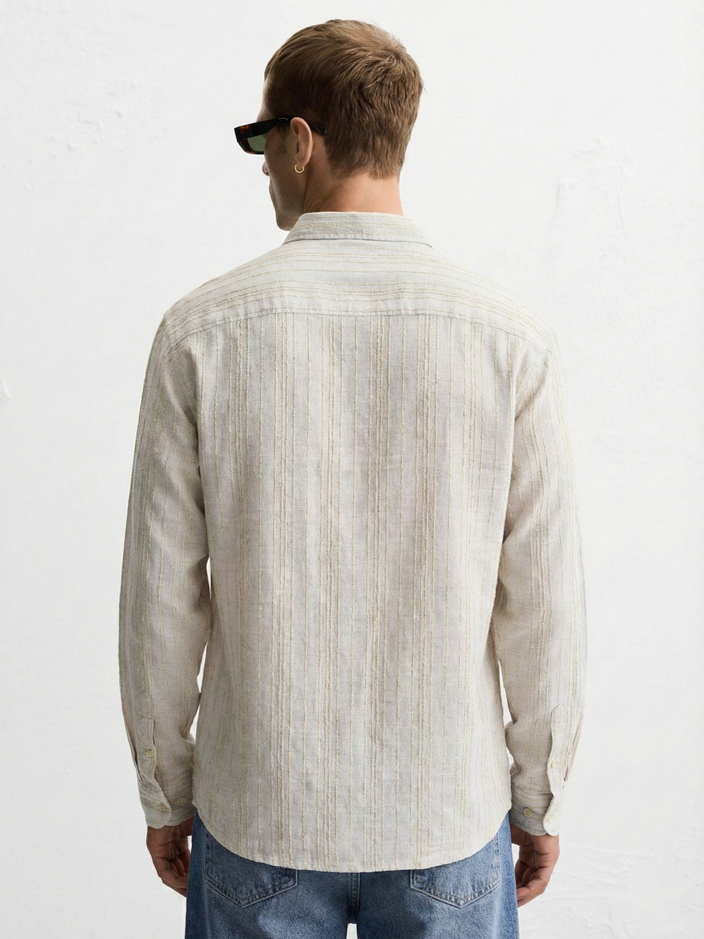 Highlander Men Grey Self Design Oversized Fit Casual Shirt - Grey - Image 2