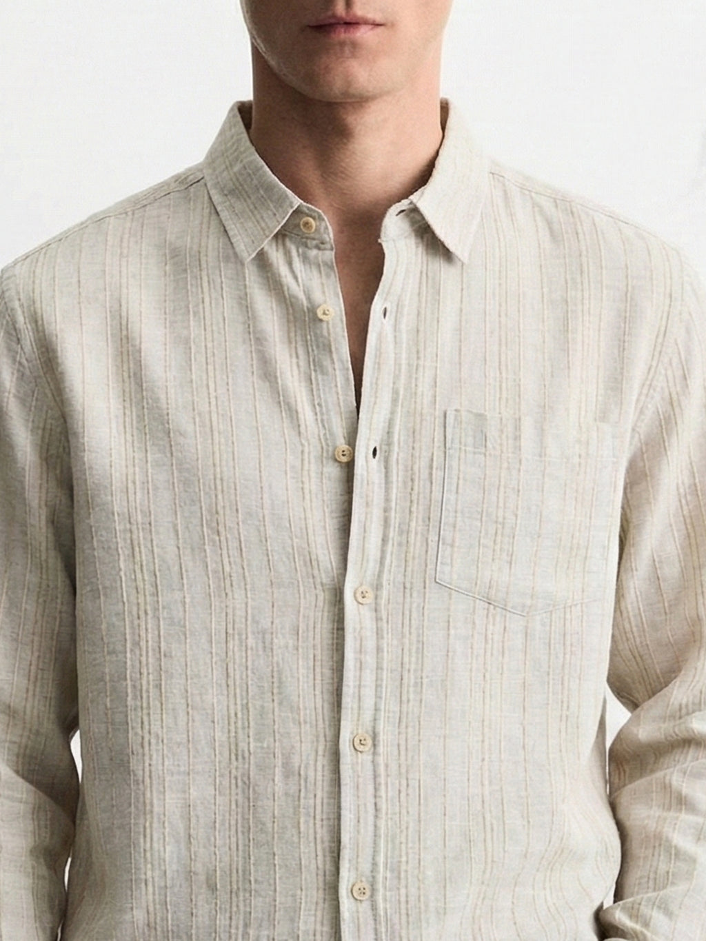 Highlander Men Grey Self Design Oversized Fit Casual Shirt - Grey - Image 6