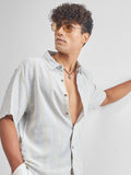 Highlander Men Grey Striped Relaxed Fit Casual Shirt - Grey - Image 1