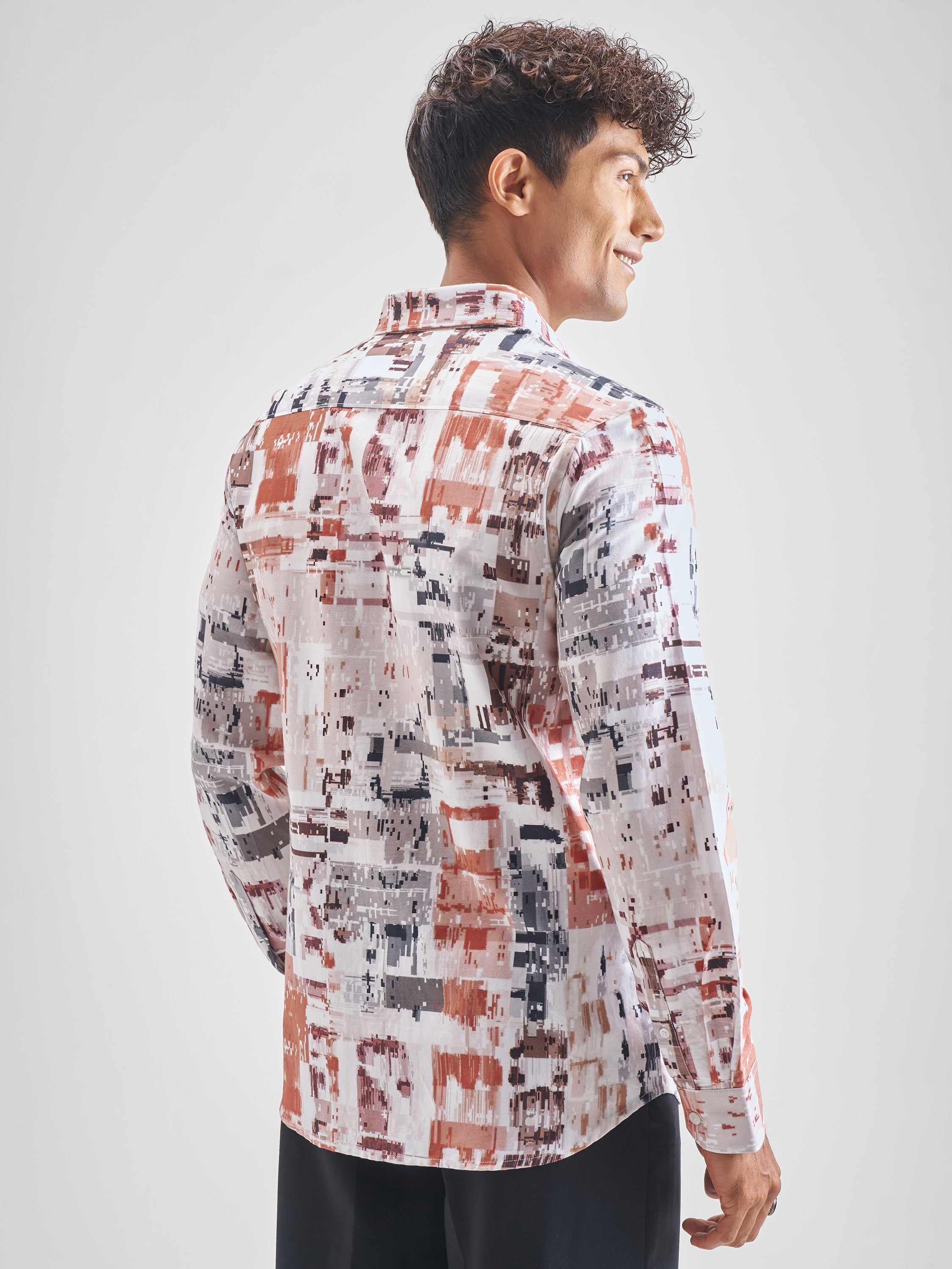 Highlander Men White Printed Relaxed Fit Casual Shirt - White - Image 3