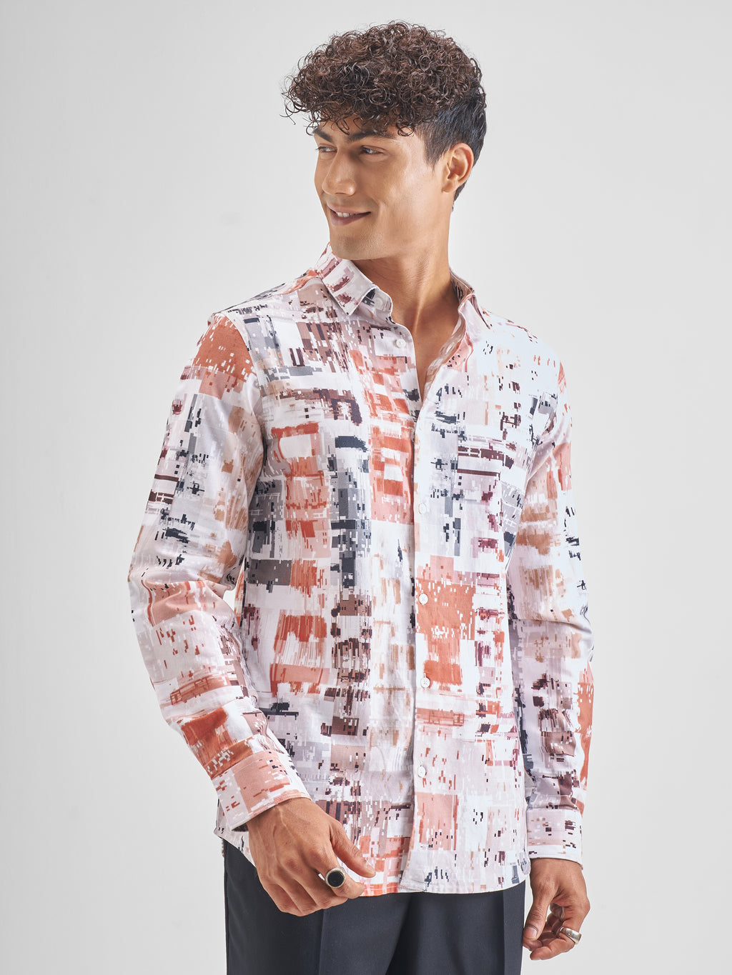 Highlander Men White Printed Relaxed Fit Casual Shirt - White - Image 6