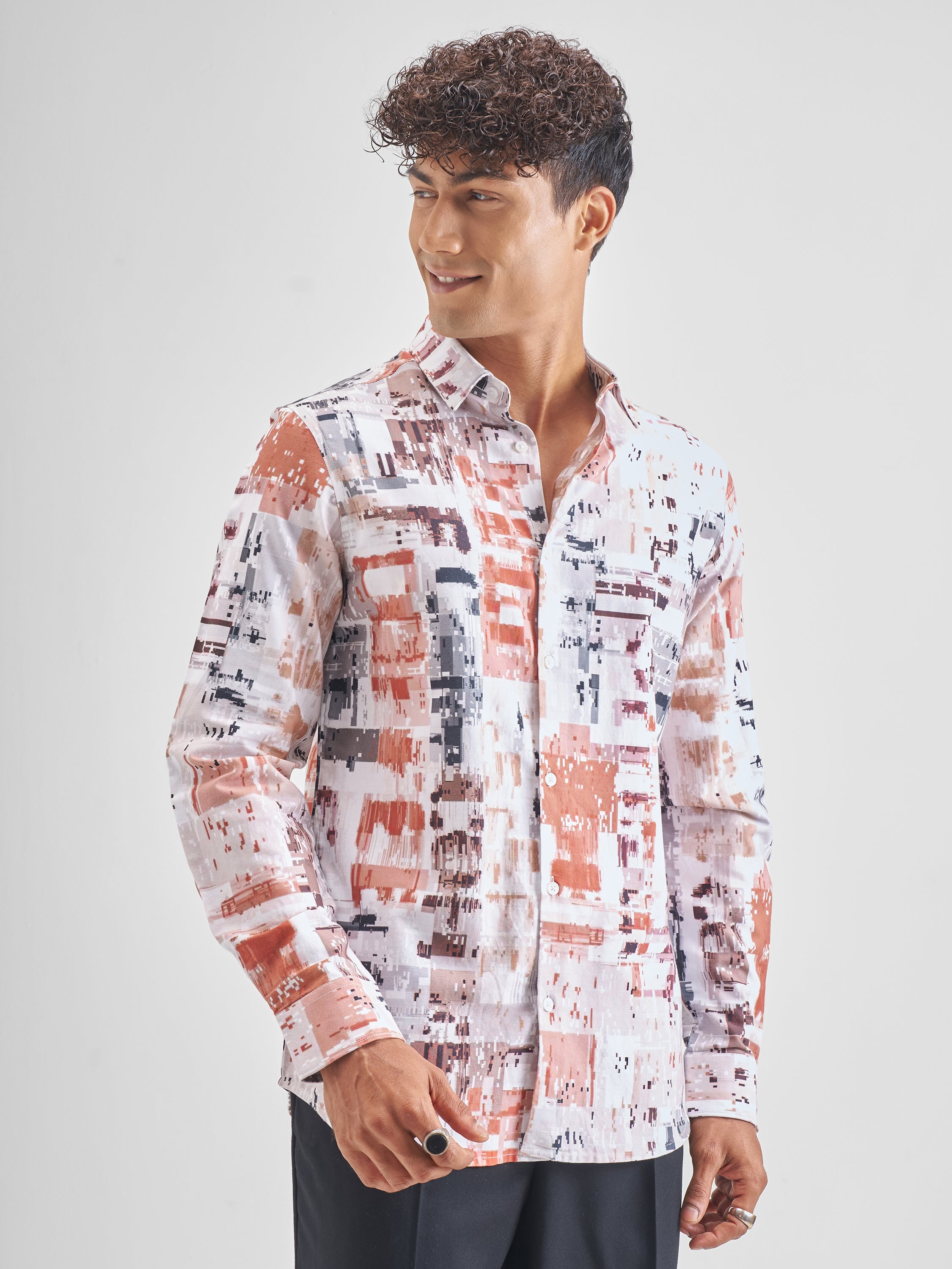 Highlander Men White Printed Relaxed Fit Casual Shirt - White - Image 6