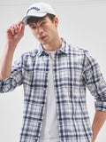 Highlander Men White Checked Relaxed Fit Casual Shirt - White - Image 1