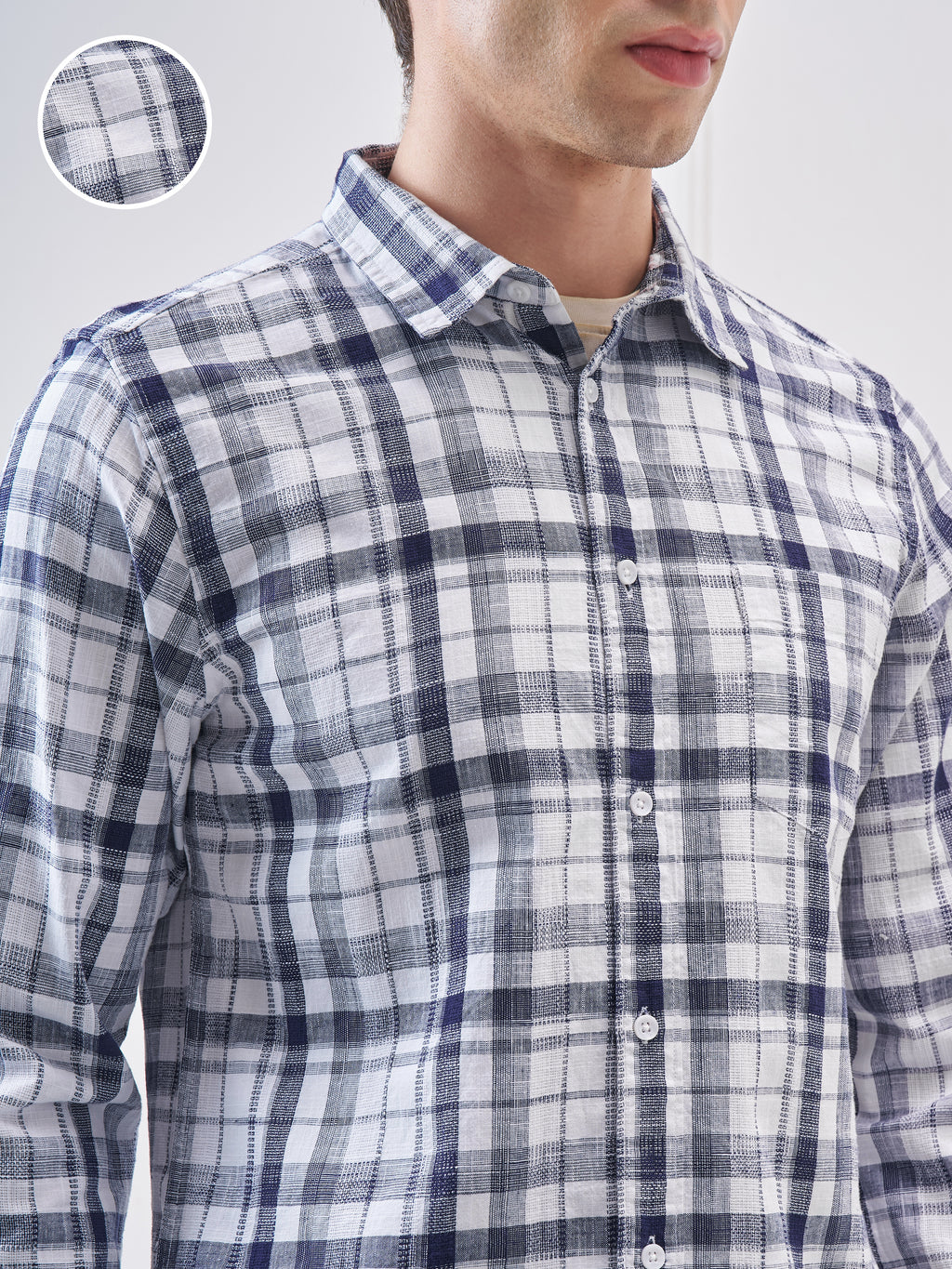 Highlander Men White Checked Relaxed Fit Casual Shirt - White - Image 5
