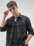 Highlander Men Black Checked Relaxed Fit Casual Shirt - Black - Image 1
