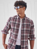 Highlander Men Pink Checked Slim Fit Casual Shirt - Pink - Image 1