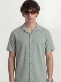 Highlander Men Green Self Design Relaxed Fit Casual Shirt - Green - Image 1