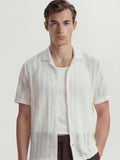 Highlander Men White Self Design Relaxed Fit Casual Shirt - White - Image 1