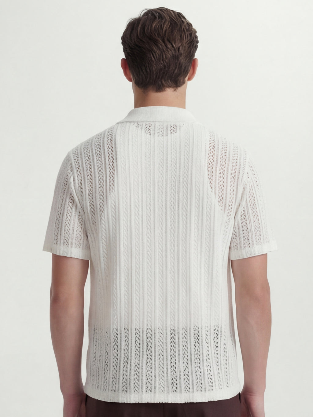 Highlander Men White Self Design Relaxed Fit Casual Shirt - White - Image 3