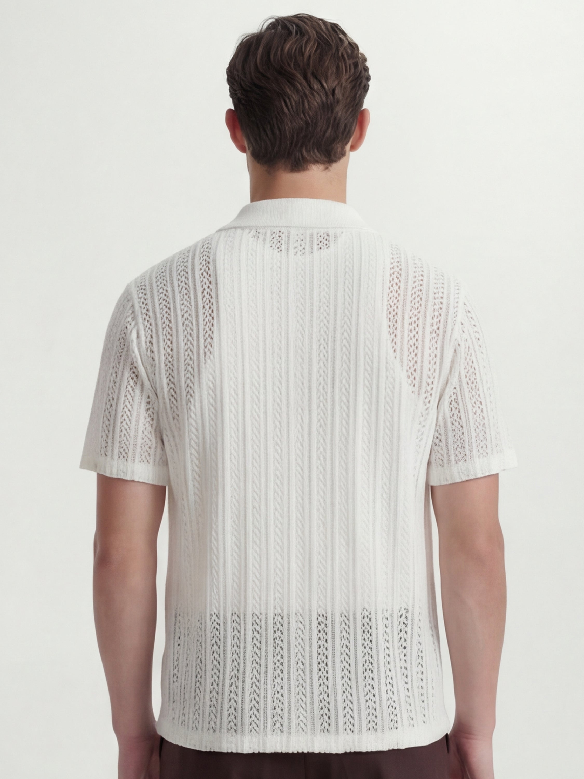 Highlander Men White Self Design Relaxed Fit Casual Shirt - White - Image 3