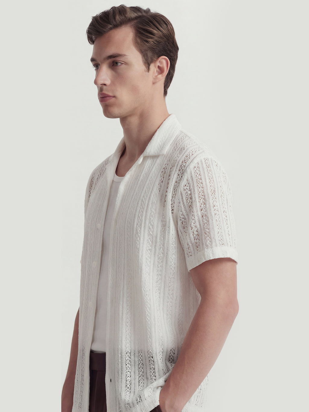 Highlander Men White Self Design Relaxed Fit Casual Shirt - White - Image 6