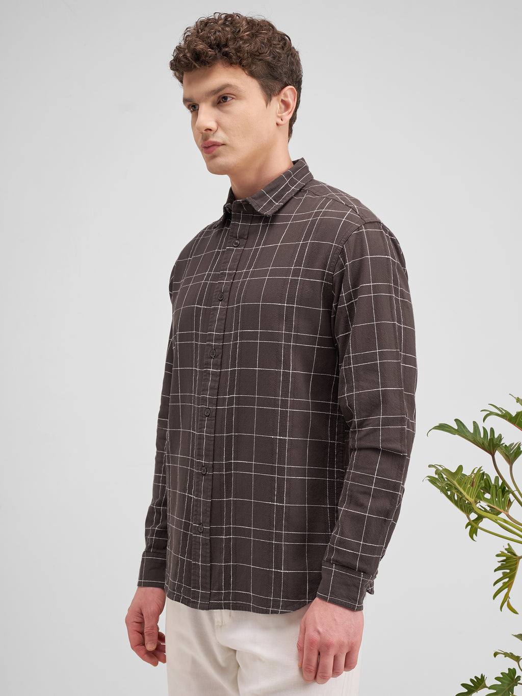 Highlander Men Brown Checked Regular Fit Casual Shirt - Brown - Image 4
