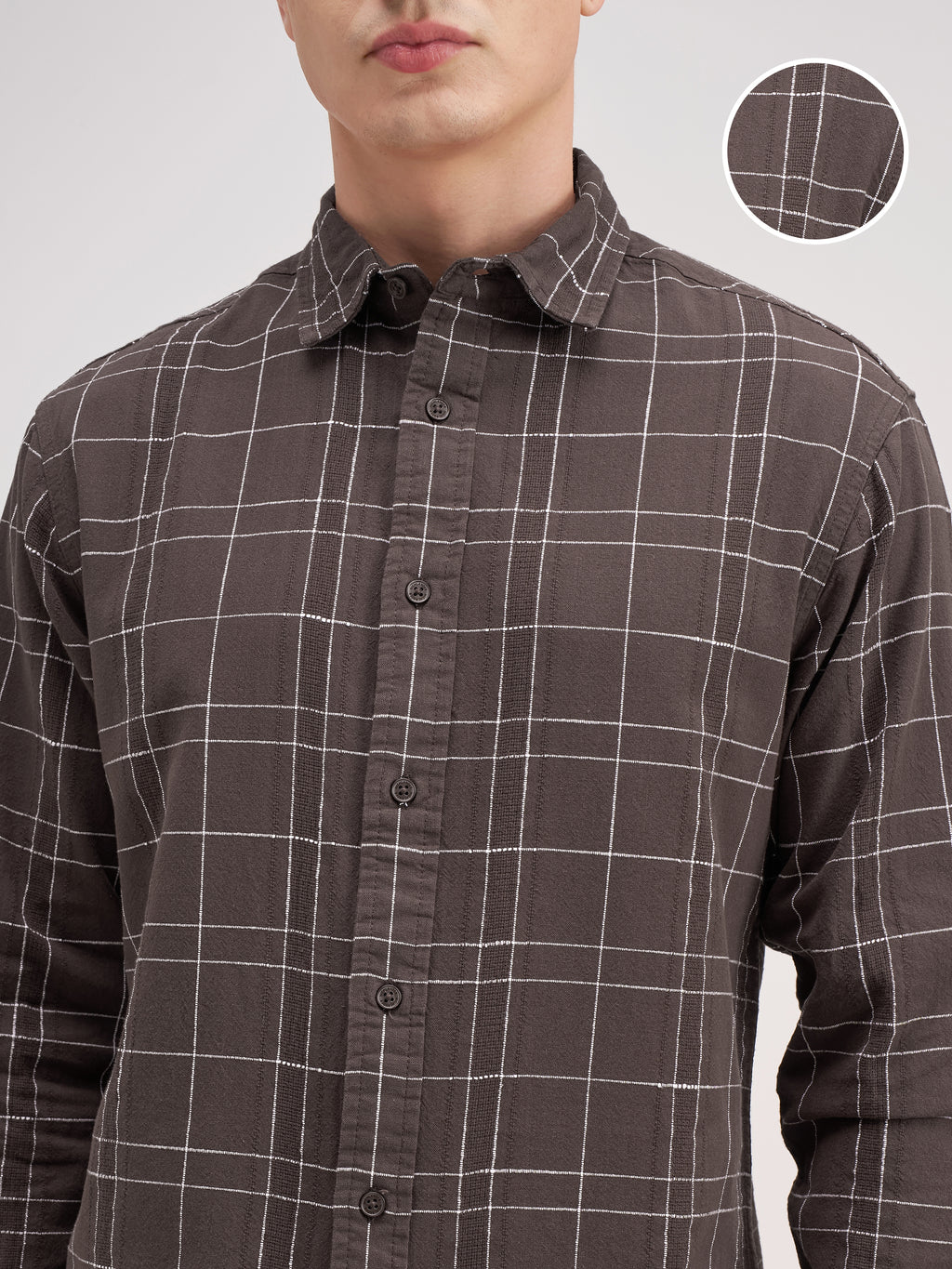 Highlander Men Brown Checked Regular Fit Casual Shirt - Brown - Image 5
