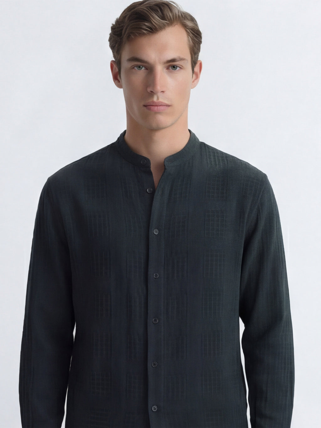 Highlander Men Green Self Design Relaxed Fit Casual Shirt - Green - Image 1