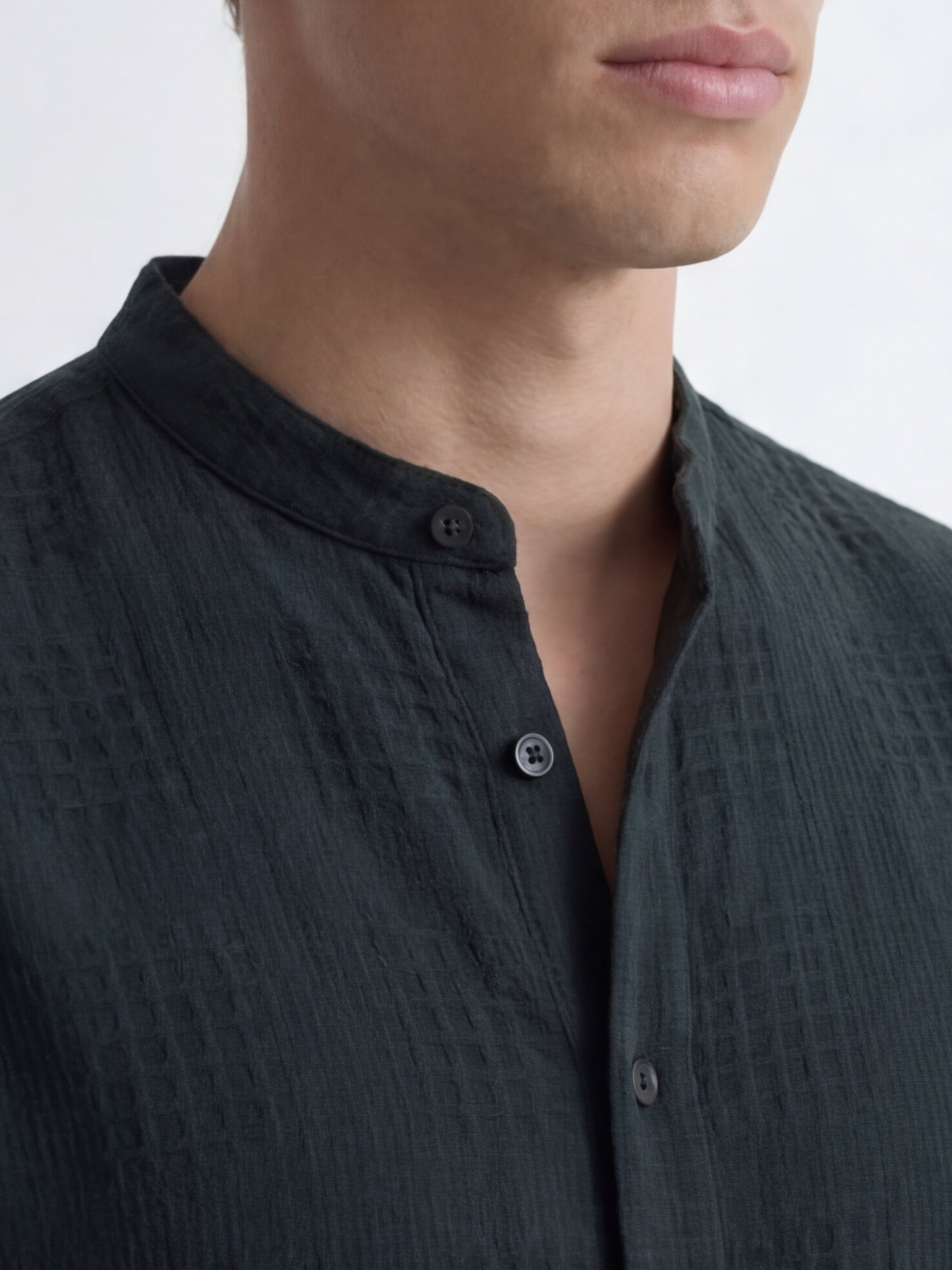 Highlander Men Green Self Design Relaxed Fit Casual Shirt - Green - Image 5