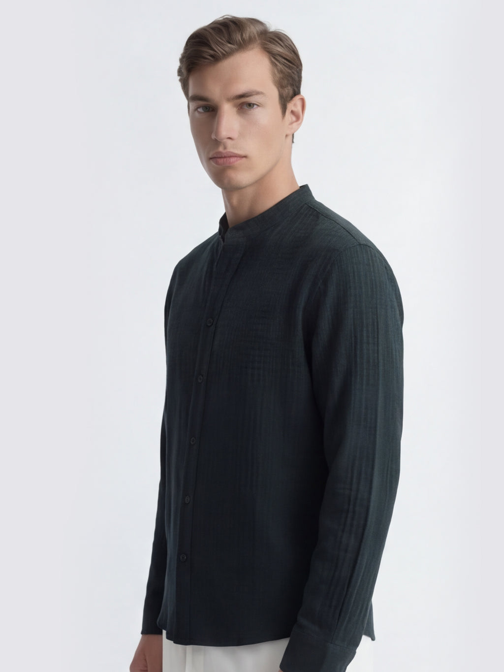 Highlander Men Green Self Design Relaxed Fit Casual Shirt - Green - Image 6