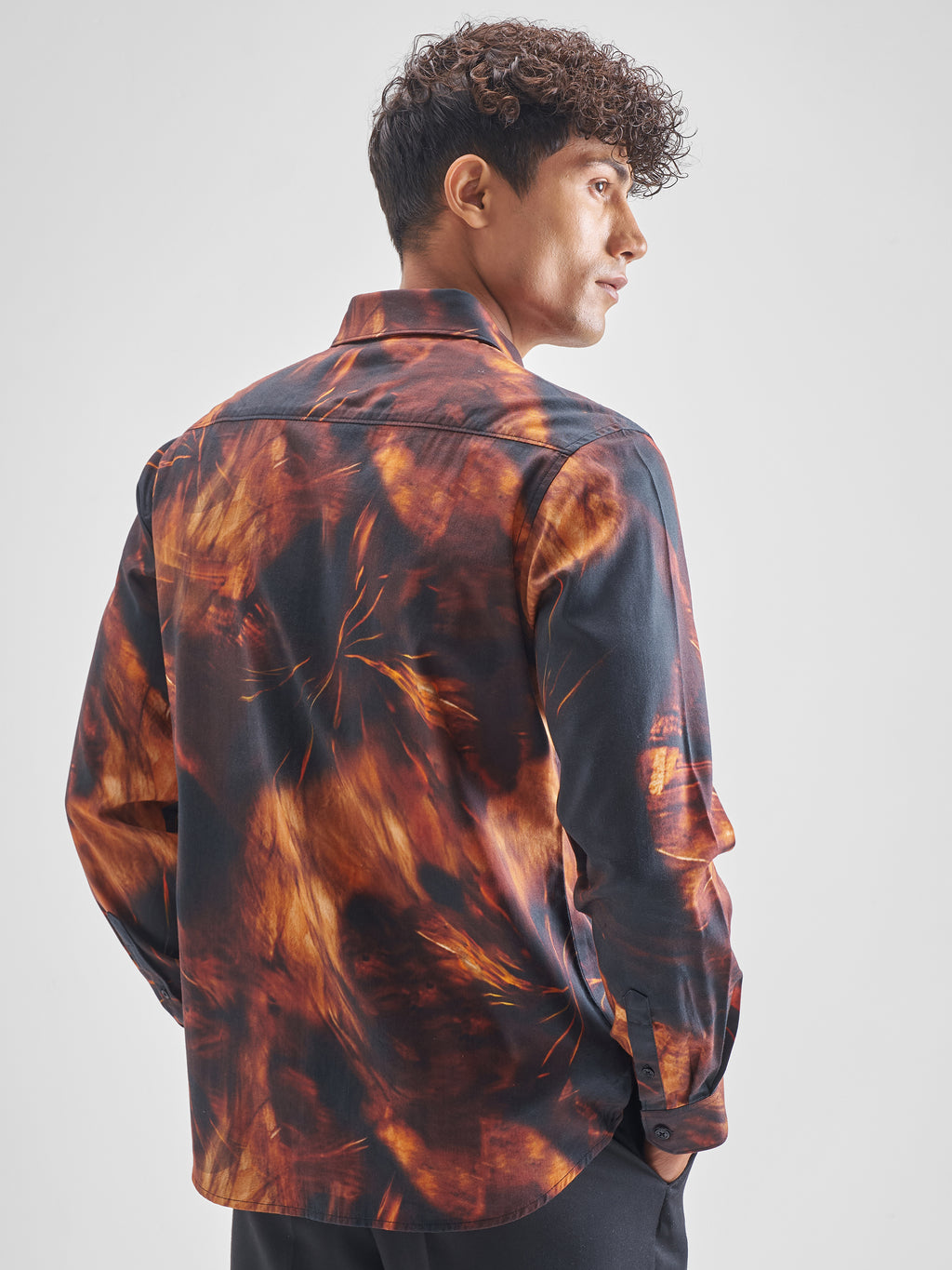 Highlander Men Rust Printed Relaxed Fit Casual Shirt - Rust - Image 3