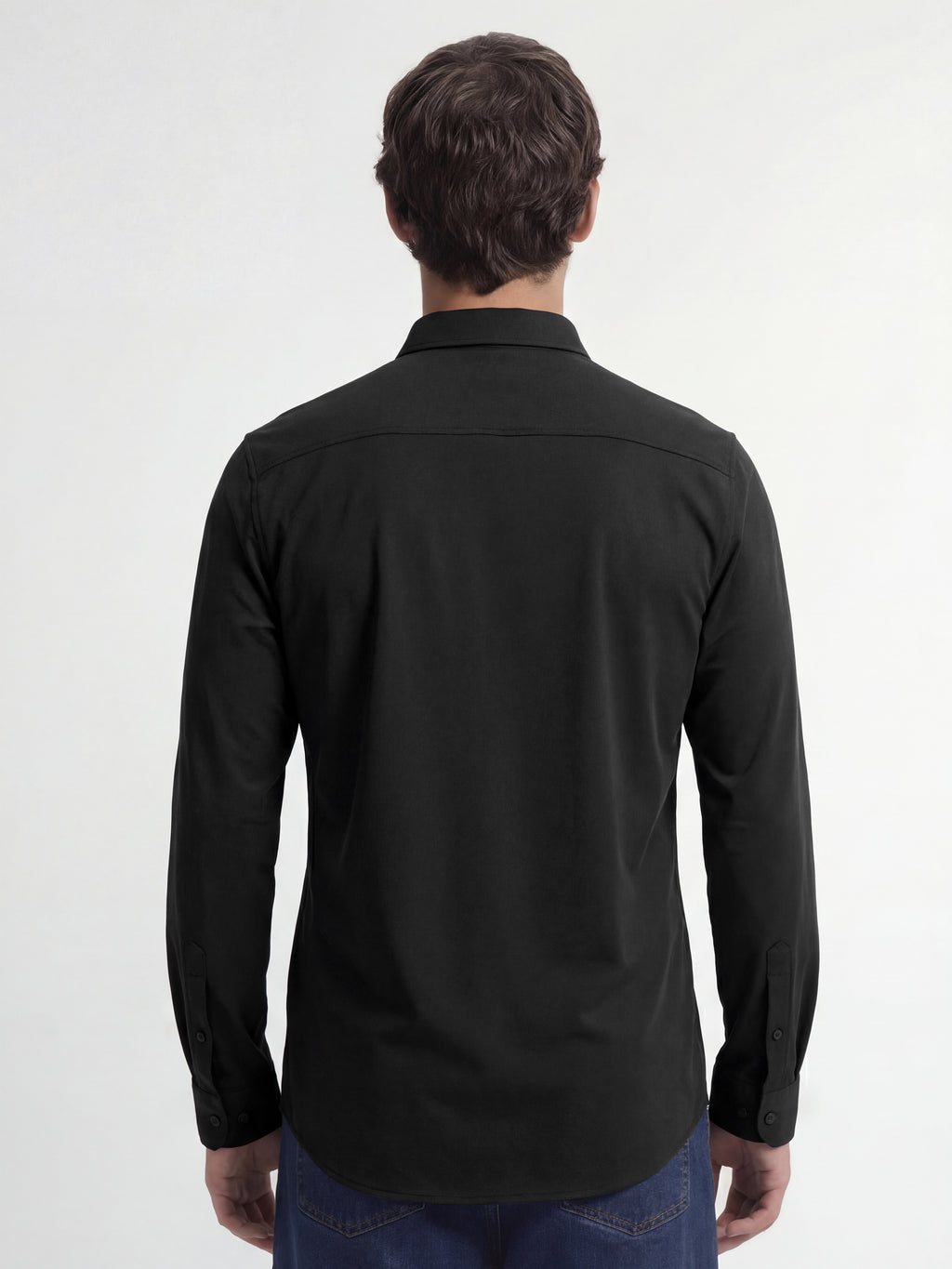 Highlander Men Black Solid Slim Fit Casual Shirt - Black - Image 3