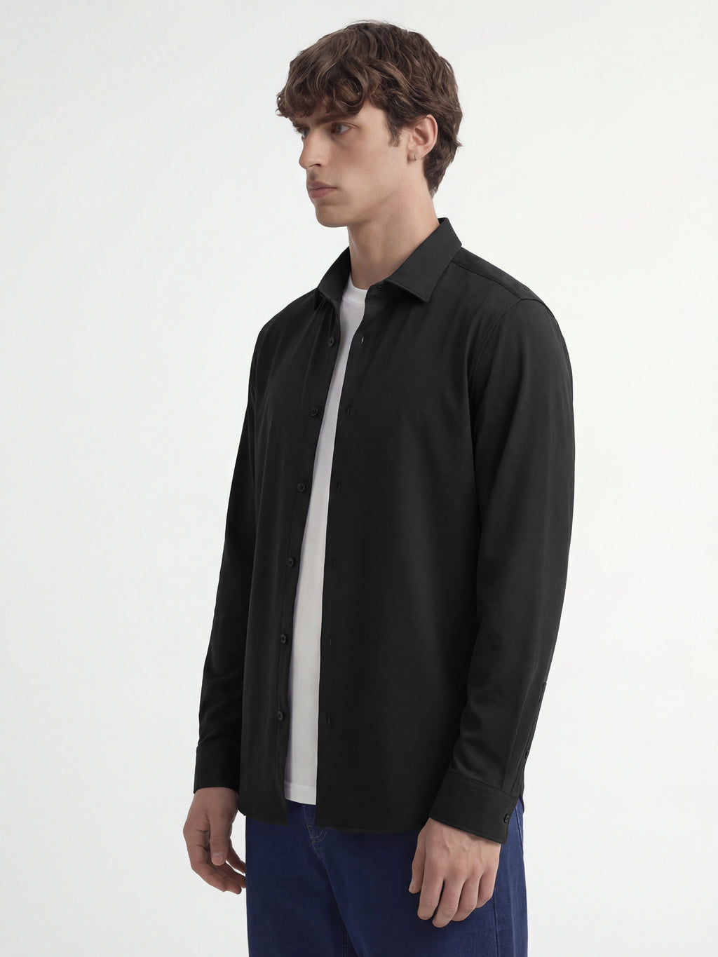 Highlander Men Black Solid Slim Fit Casual Shirt - Black - Image 4