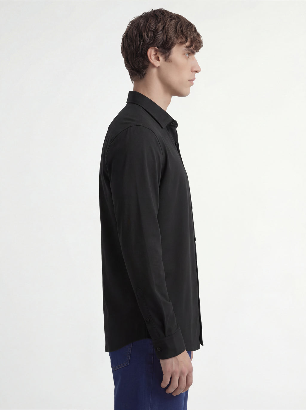 Highlander Men Black Solid Slim Fit Casual Shirt - Black - Image 6