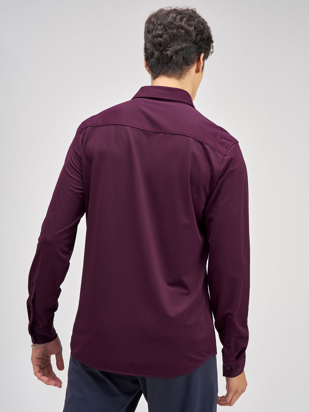 Highlander Men Purple Solid Slim Fit Casual Shirt - Purple - Image 3