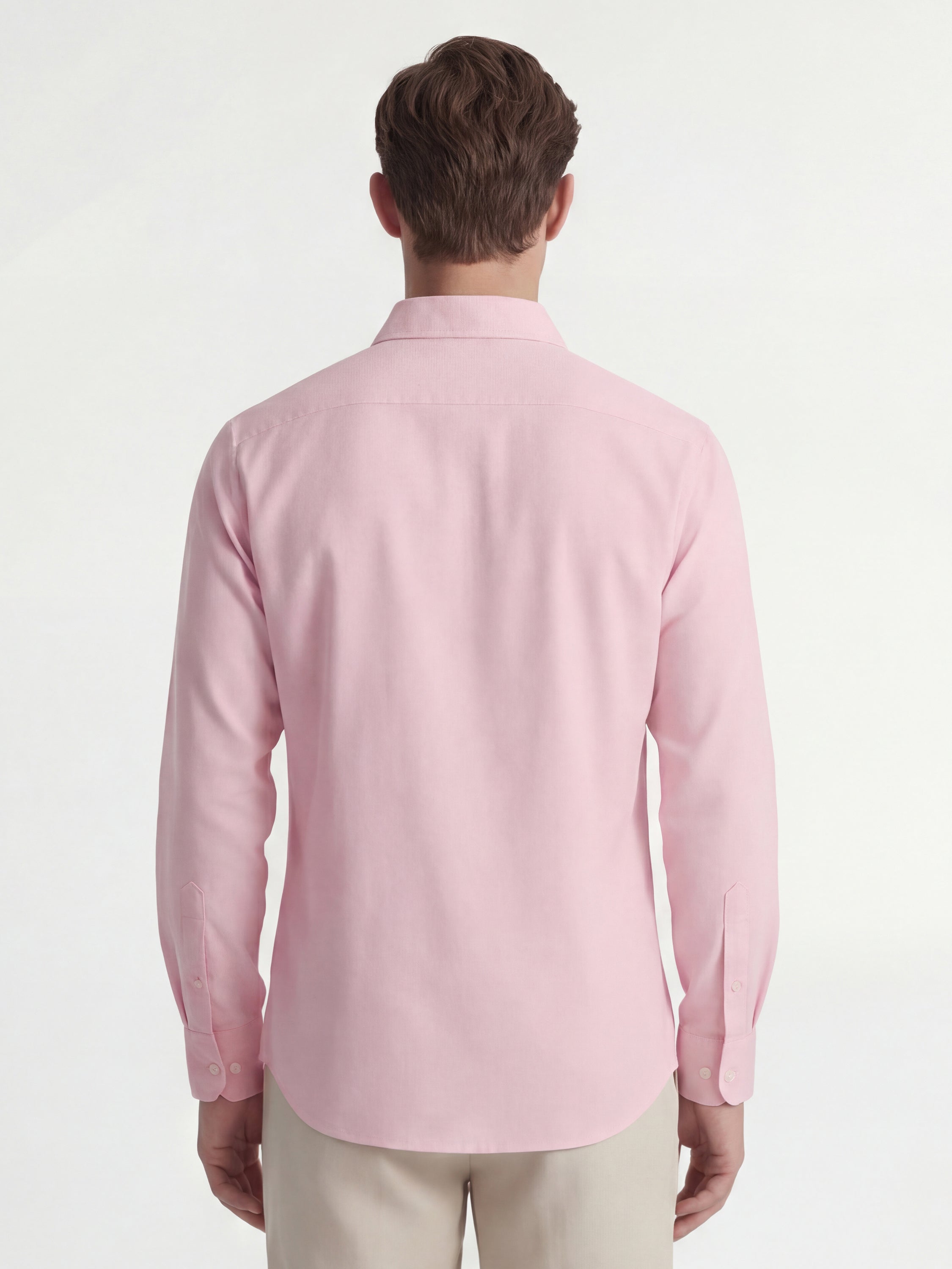 Highlander Men Pink Solid Slim Fit Casual Shirt - Pink - Image 3