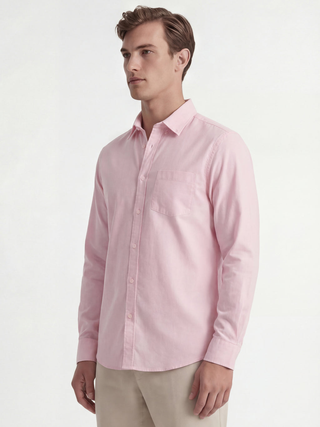Highlander Men Pink Solid Slim Fit Casual Shirt - Pink - Image 4