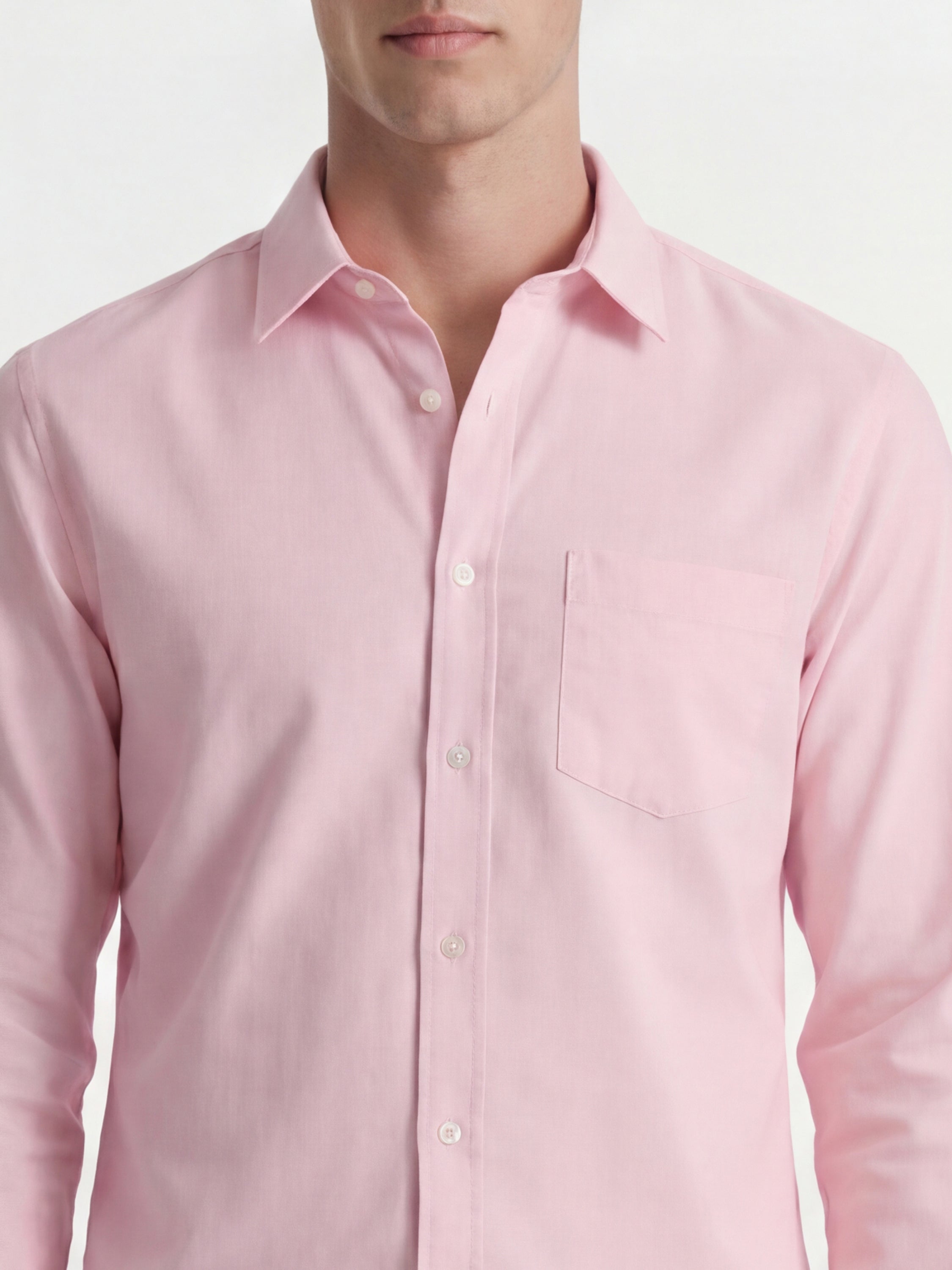 Highlander Men Pink Solid Slim Fit Casual Shirt - Pink - Image 5