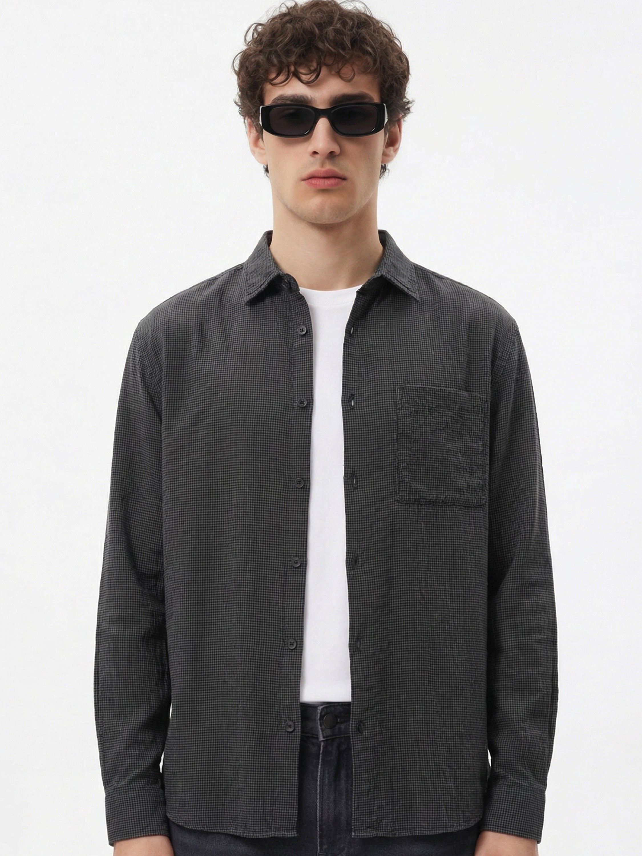 Highlander Men Black Checked Relaxed Fit Casual Shirt - Black - Image 1