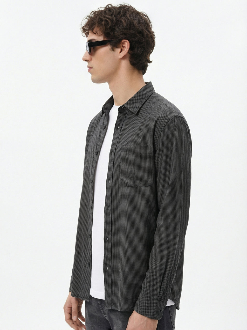 Highlander Men Black Checked Relaxed Fit Casual Shirt - Black - Image 4