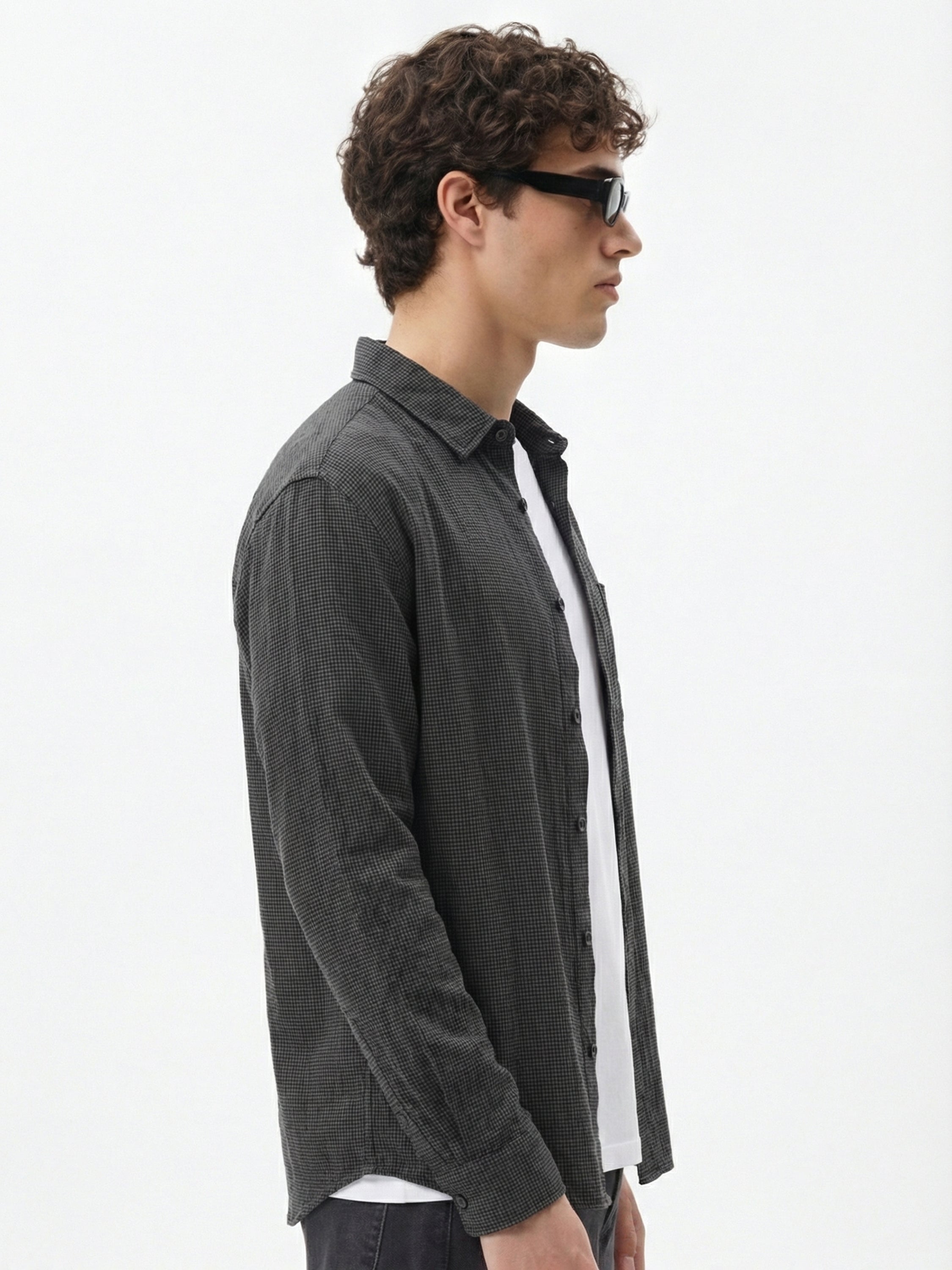 Highlander Men Black Checked Relaxed Fit Casual Shirt - Black - Image 5