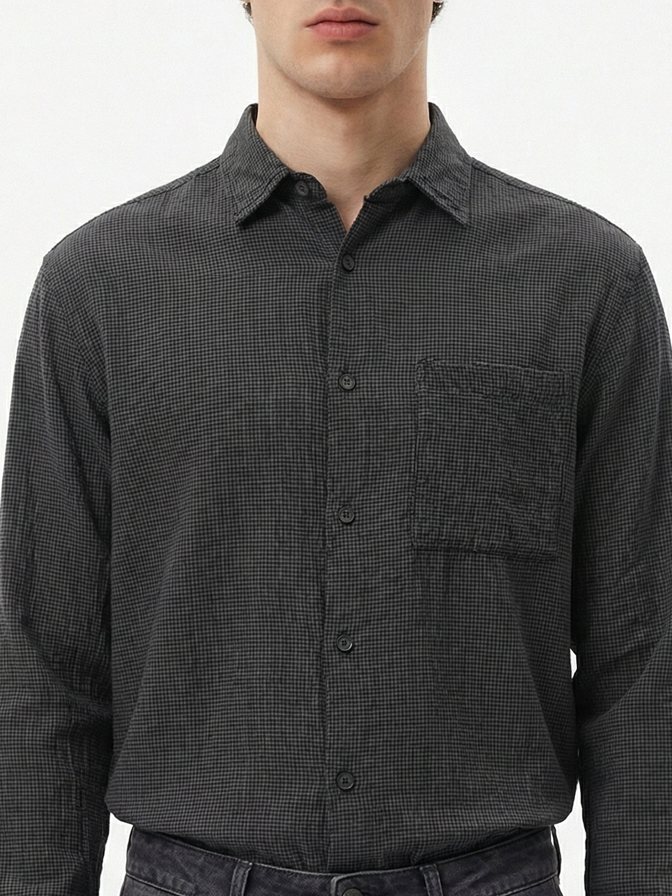 Highlander Men Black Checked Relaxed Fit Casual Shirt - Black - Image 6