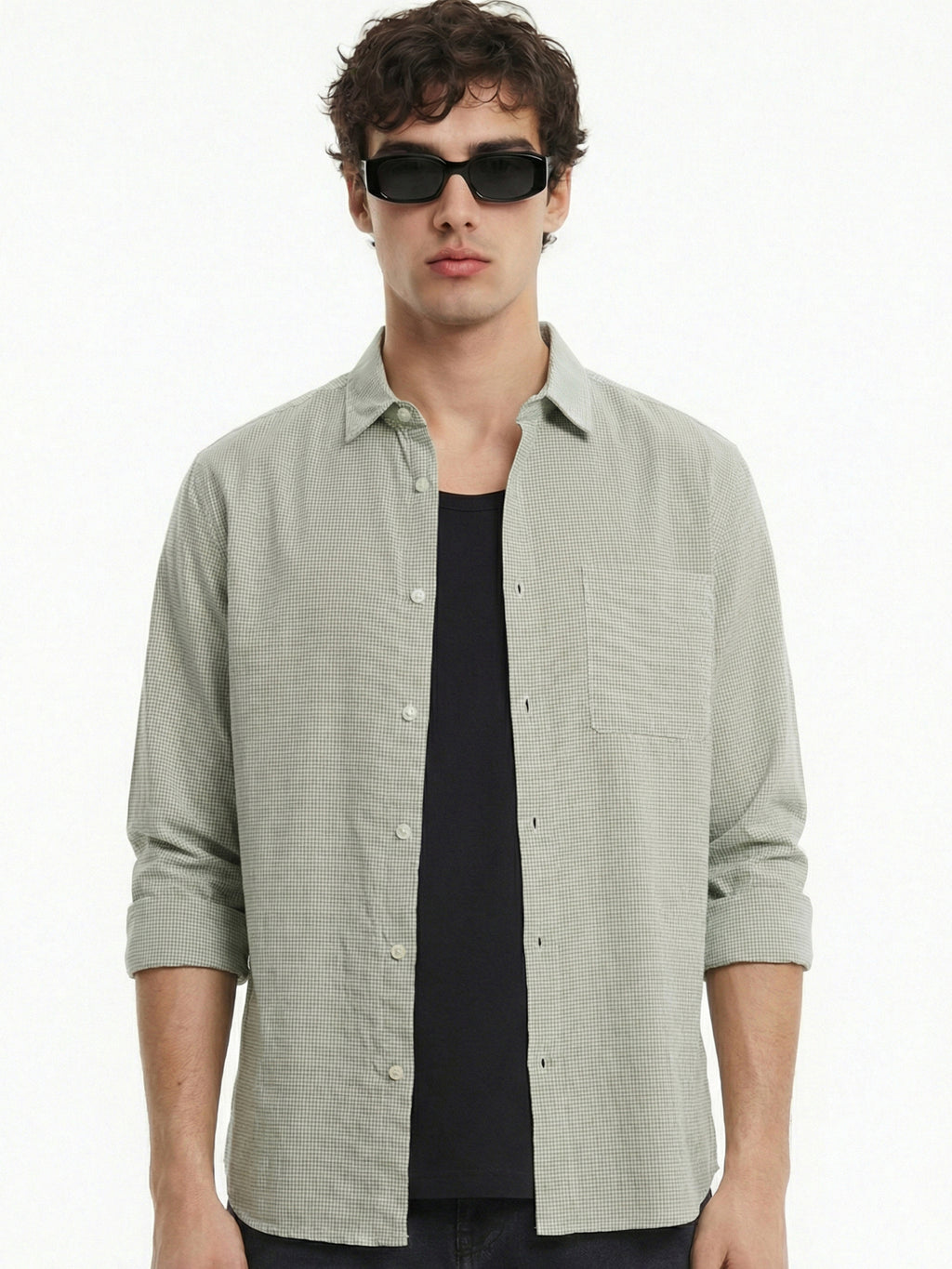 Highlander Men Green Checked Relaxed Fit Casual Shirt - Green - Image 1
