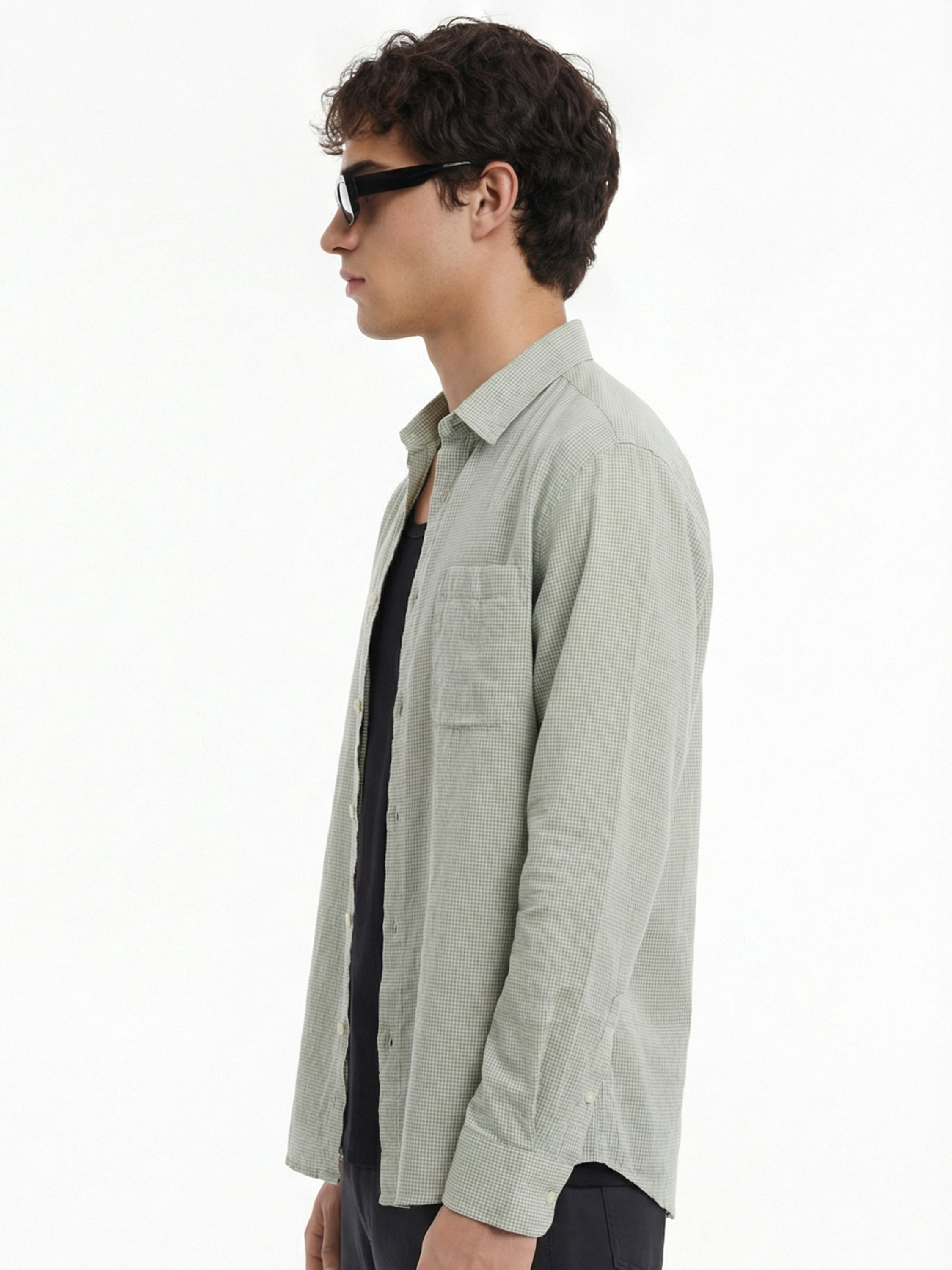 Highlander Men Green Checked Relaxed Fit Casual Shirt - Green - Image 5