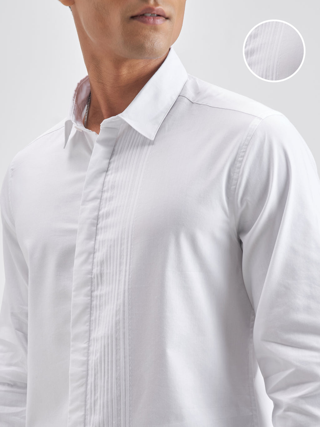 Highlander Men White Solid Slim Fit Casual Shirt - White - Image 5