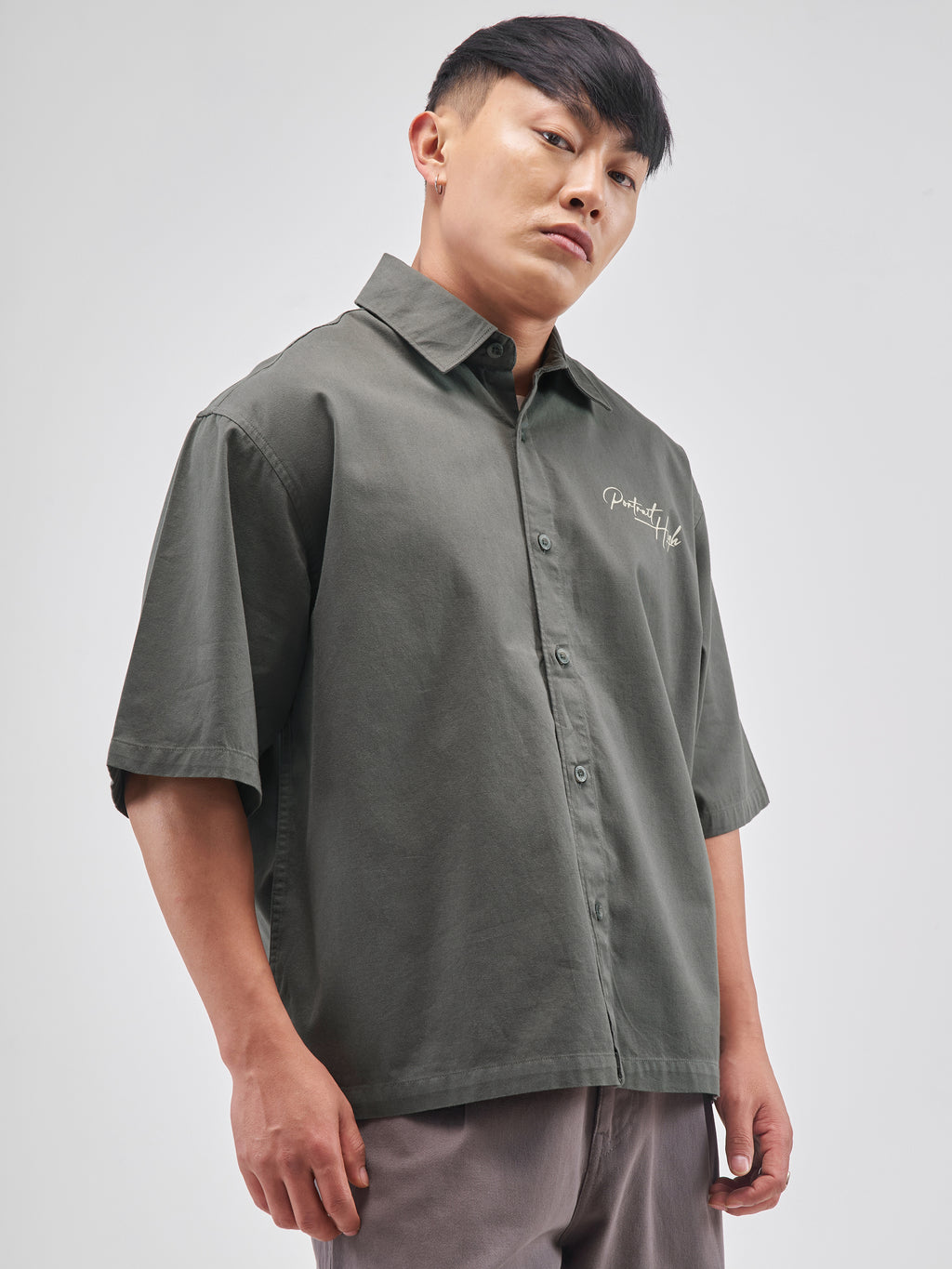 Highlander Men Charcoal Printed Boxy Fit Casual Shirt - Charcoal - Image 6