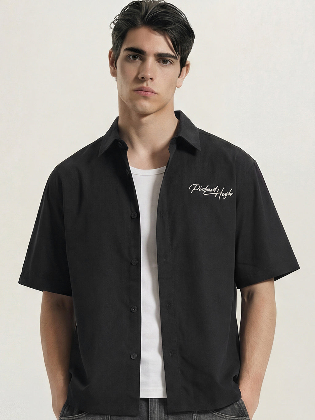 Highlander Men Black Printed Boxy Fit Casual Shirt - Black - Image 3