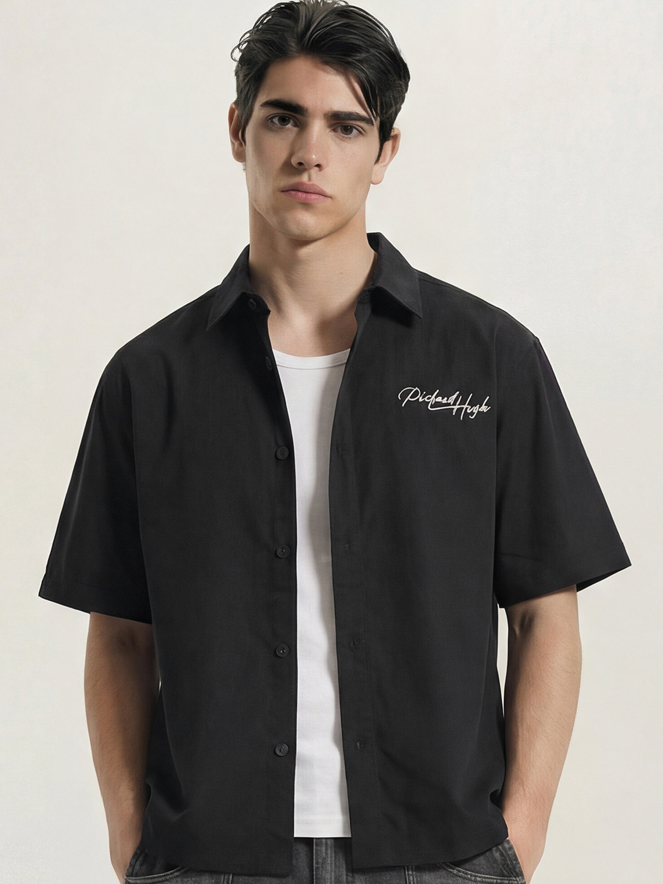 Highlander Men Black Printed Boxy Fit Casual Shirt - Black - Image 3