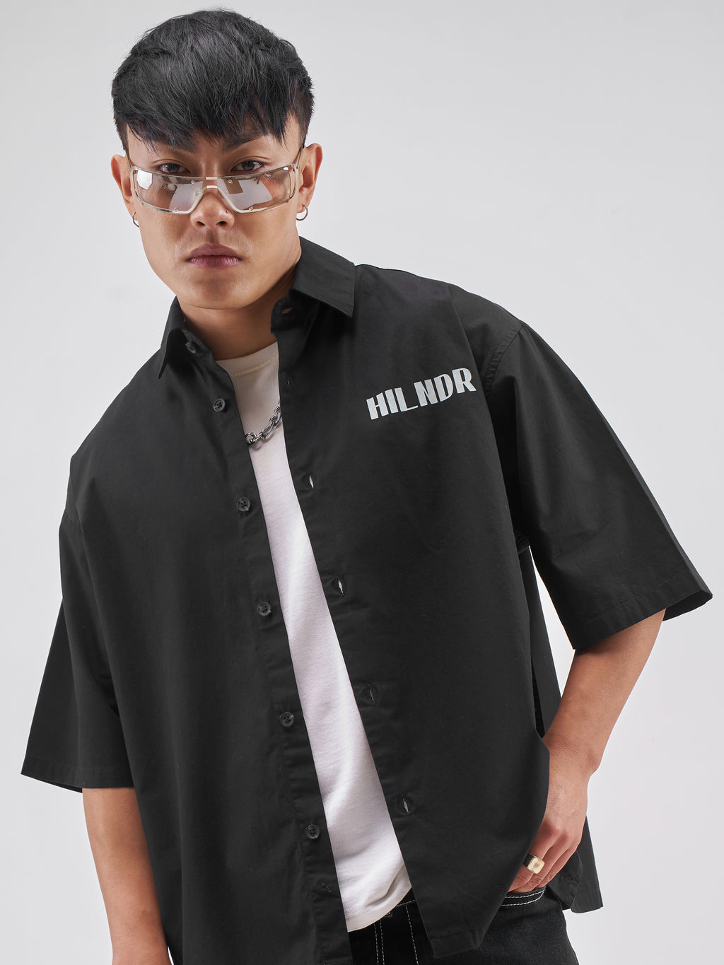 Highlander Men Black Printed Boxy Fit Casual Shirt - Black - Image 2