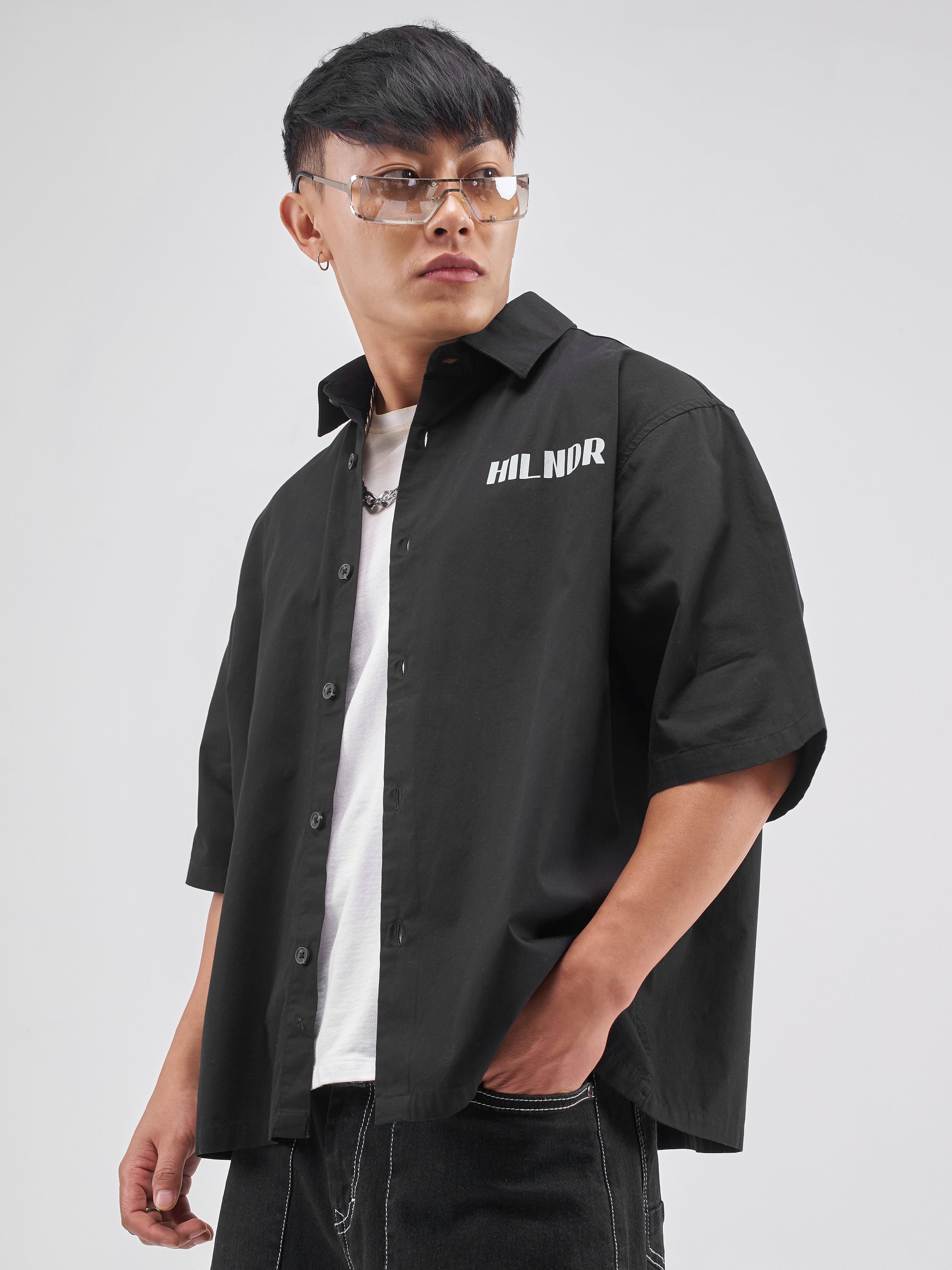 Highlander Men Black Printed Boxy Fit Casual Shirt - Black - Image 4