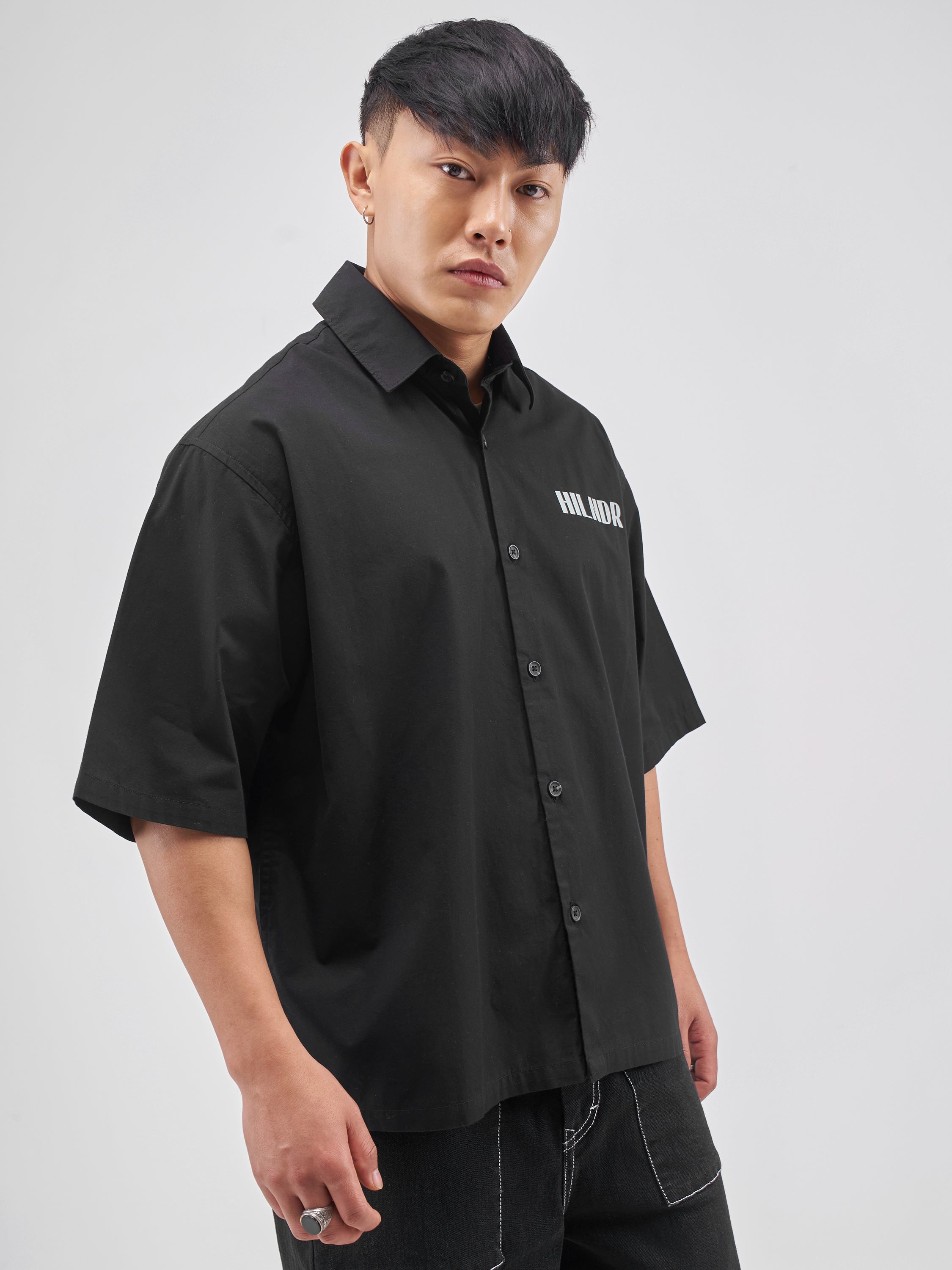 Highlander Men Black Printed Boxy Fit Casual Shirt - Black - Image 6