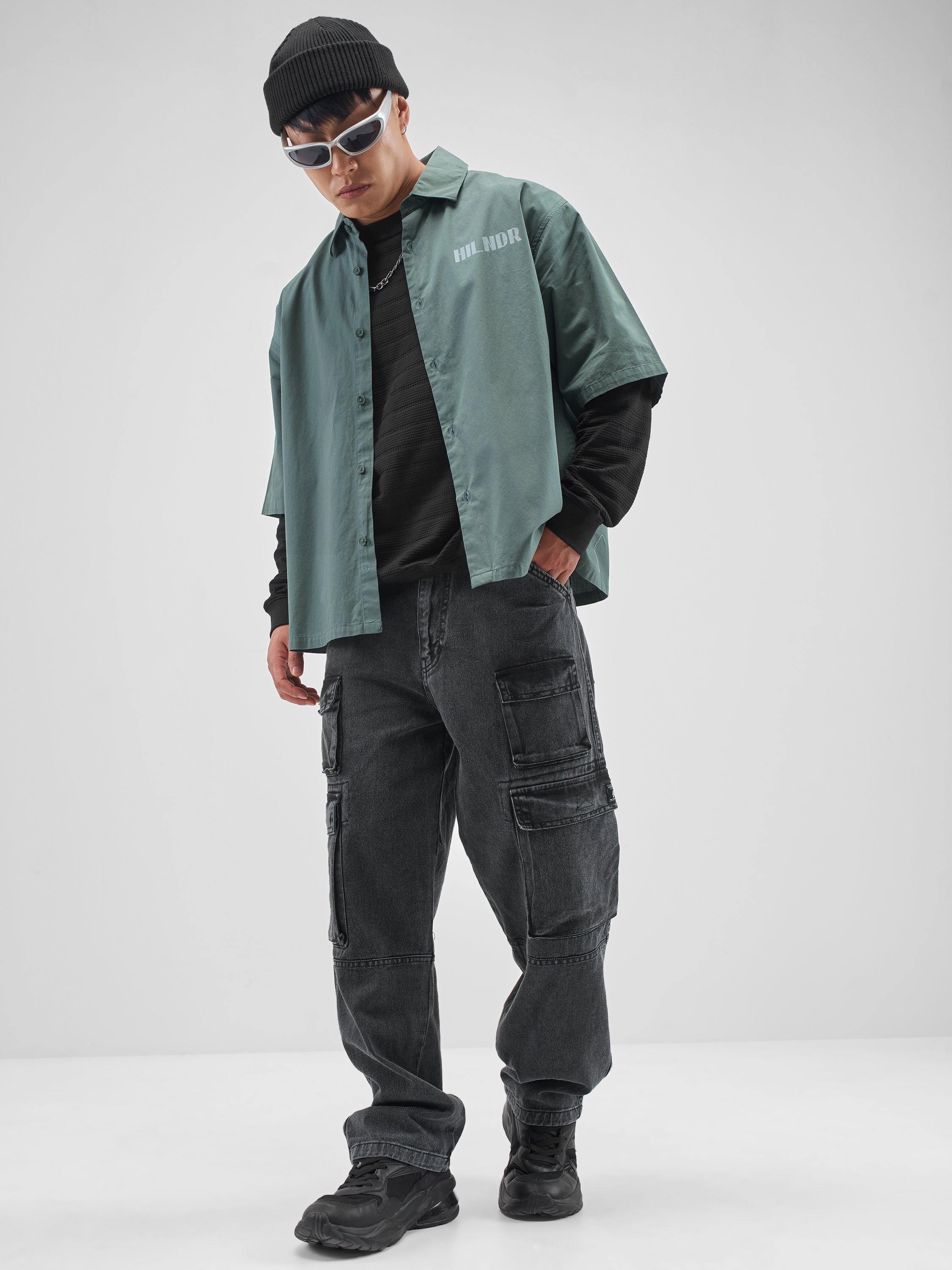 Highlander Men Green Printed Boxy Fit Casual Shirt - Green - Image 2