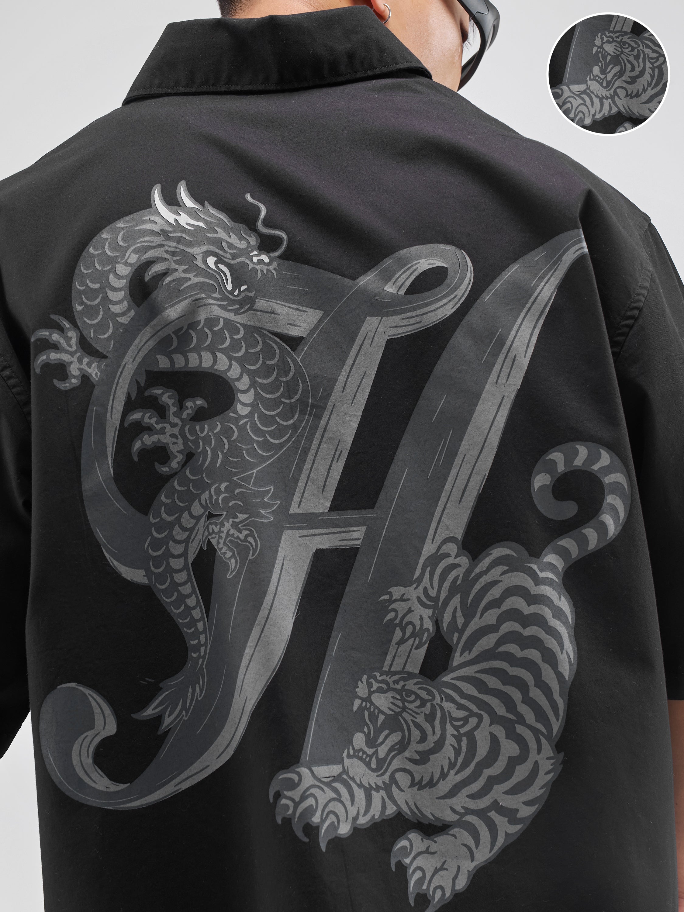 Highlander Men Black Printed Boxy Fit Casual Shirt - Black - Image 5
