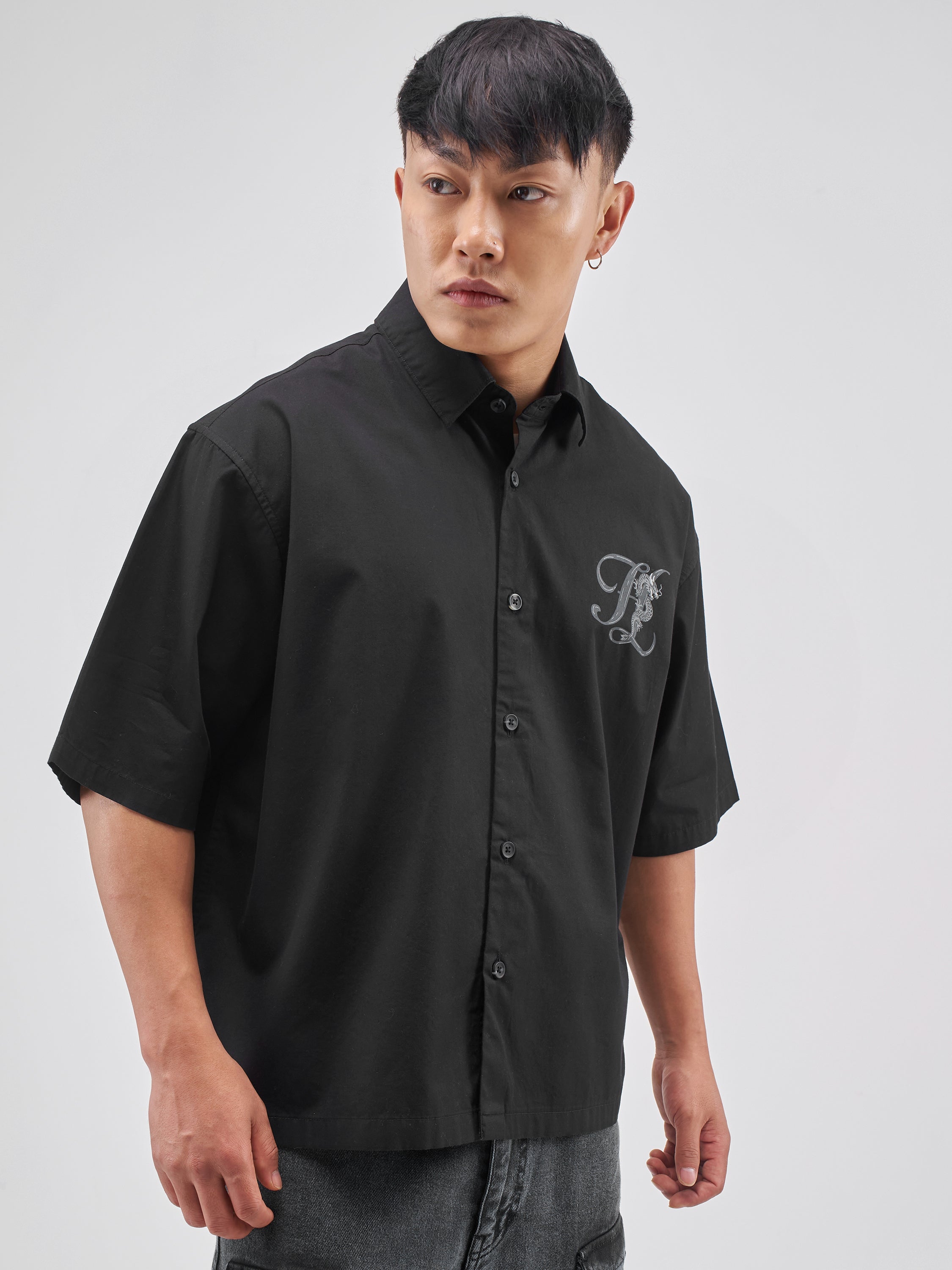 Highlander Men Black Printed Boxy Fit Casual Shirt - Black - Image 6
