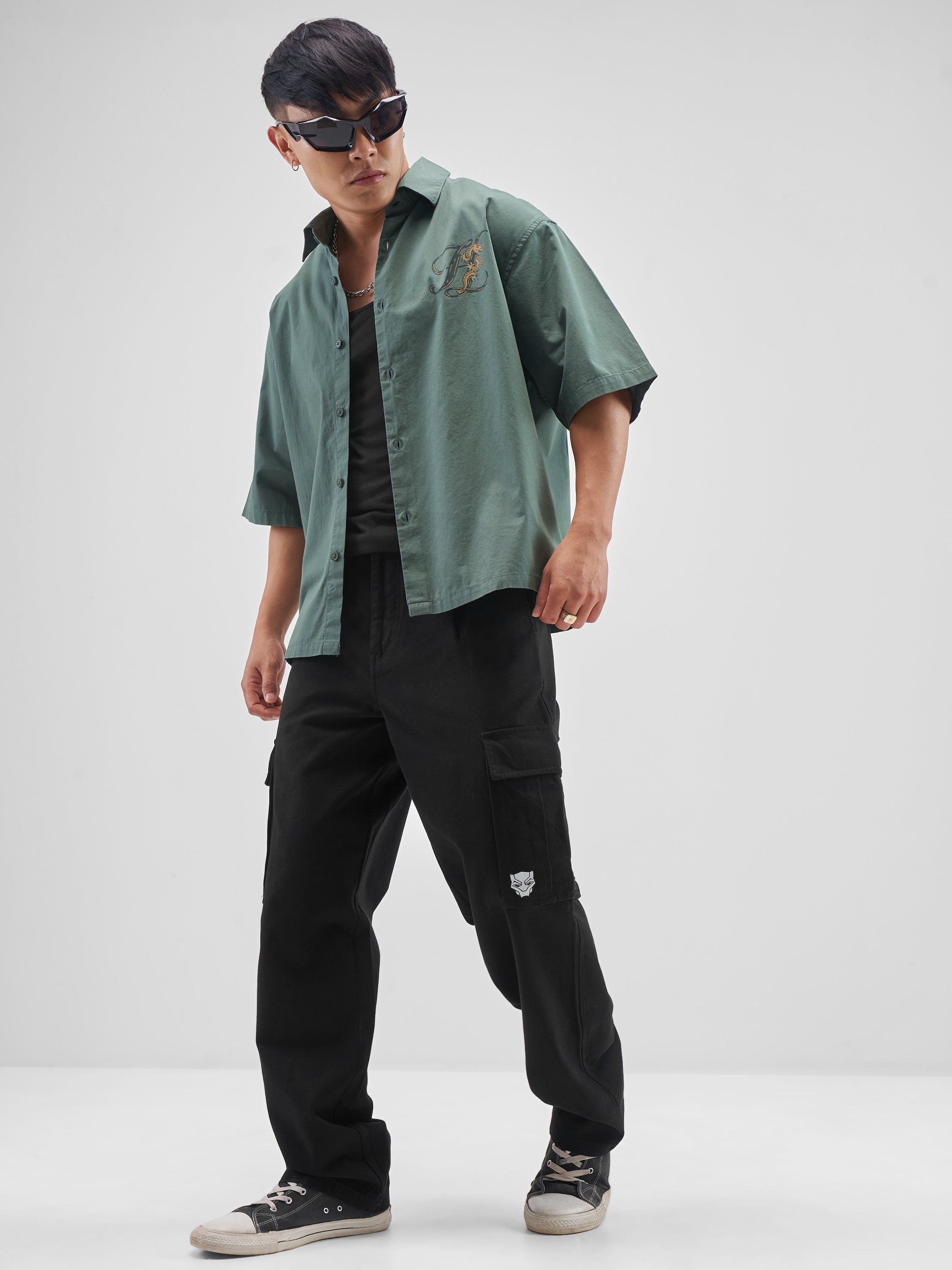 Highlander Men Green Printed Boxy Fit Casual Shirt - Green - Image 2
