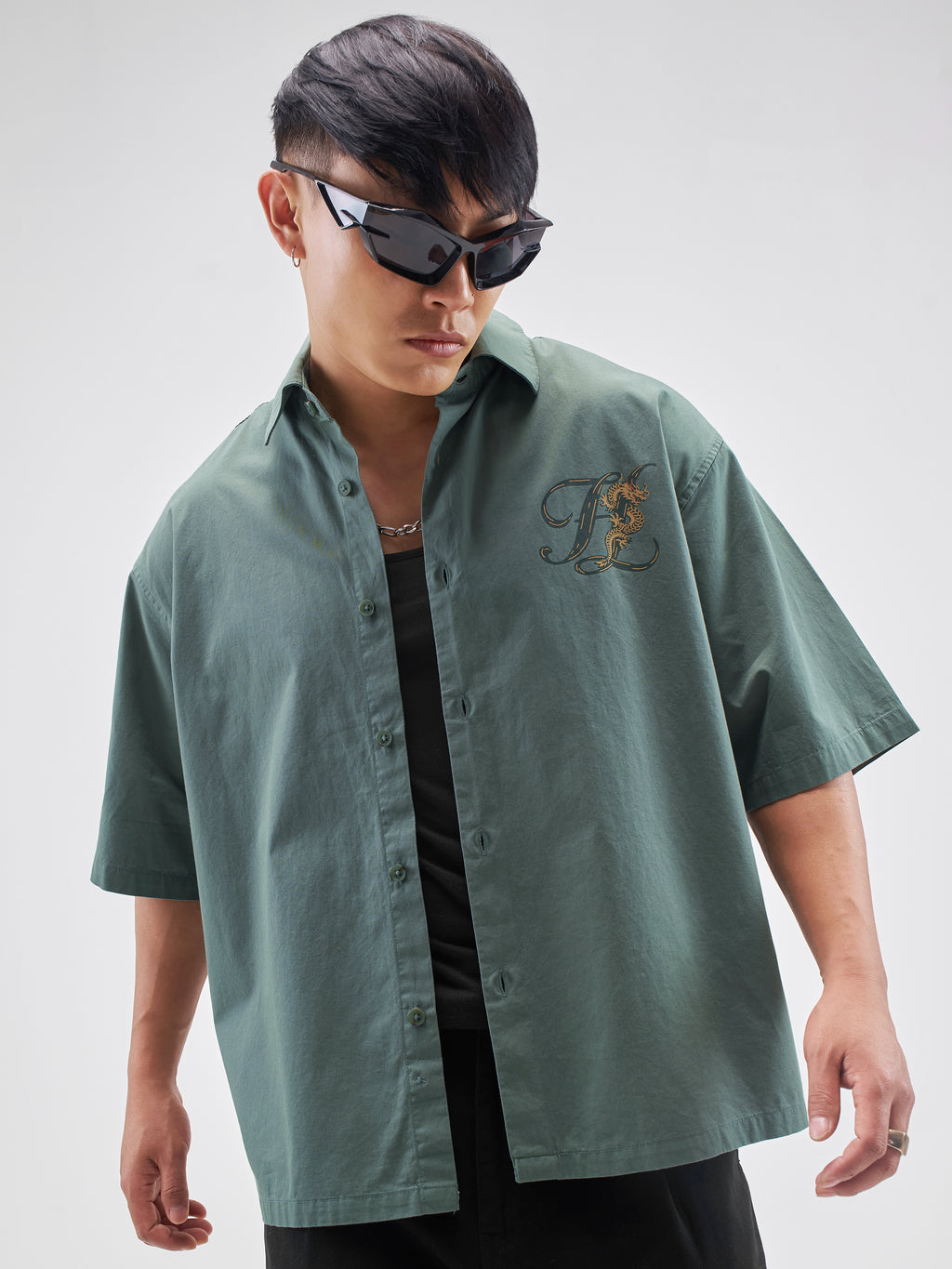 Highlander Men Green Printed Boxy Fit Casual Shirt - Green - Image 3